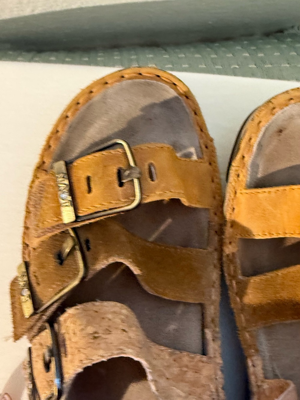 NAOT Leather Cork Platform Sandals Size 40 / US 9 Comfort Sandals - Picture 7 of 7